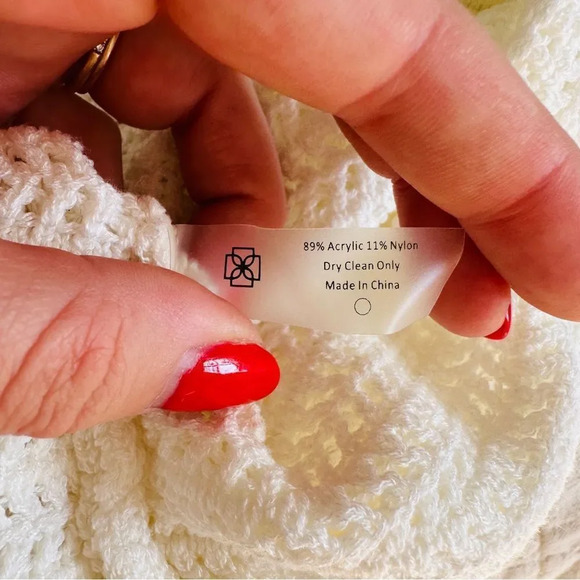 New Devon Windsor Sonya Crochet Cream Cutout Midi Dress - Picture 15 of 15